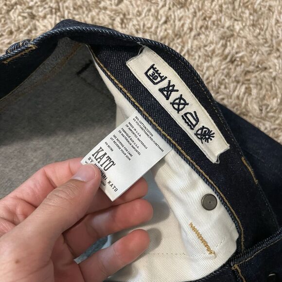 Hiroshi Kato Selvedge The Pen Slim Stretch Raw Dark Wash Jeans 34 - Picture 4 of 9